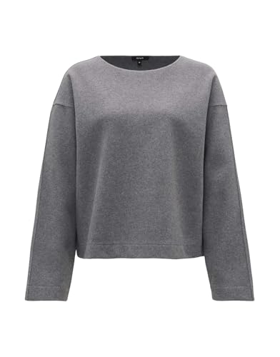 OPUS Damen Sweatshirt | Sweater GUDILA Loose mit ultraweichem Hand-Feel Easy Grey, 40 von OPUS