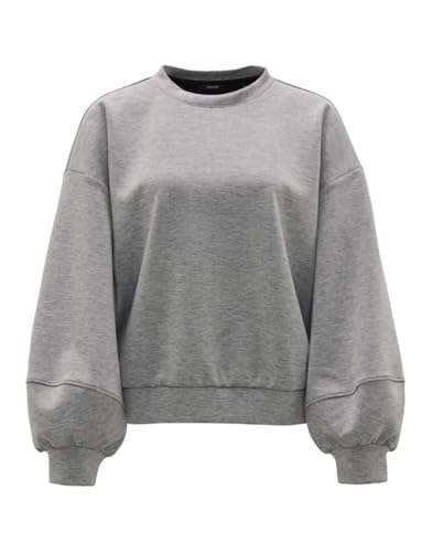 OPUS Damen Sweatshirt | Sweater GUGI Loose aus softem Viskose Mix Hazy Fog Melange, 40 von OPUS