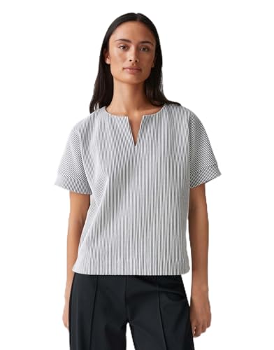 OPUS Damen Sweatshirt | Sweatshirt GEIKE Loose in zweifarbiger Rippstruktur Black, 38 von OPUS