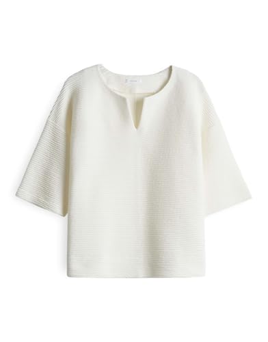 OPUS Damen Sweatshirt | Sweatshirt GIBATINE Regular aus Baumwoll Mix Milk, L von OPUS