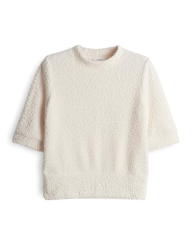 OPUS Damen Sweatshirt | Sweatshirt GUNERVA Regular in Softer Strickoptik Milk, 38 von OPUS