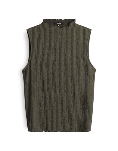 OPUS Damen Top | IDALA Slim Jerseytop in Crinkle Optik Olive Leaf, 38 OPUS Damen Top | IDALA Slim Jerseytop in Crinkle Optik Olive Leaf, 38 von OPUS