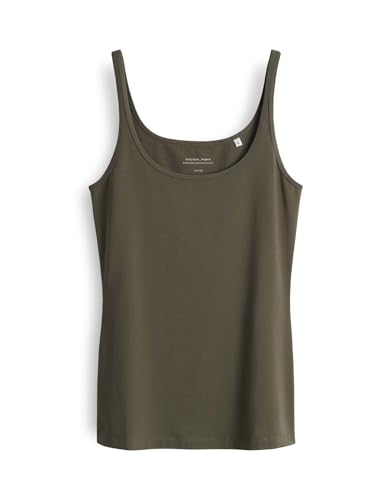 OPUS Damen Top | INA Trägertop Slim aus stretchigem BCI Cotton Mix Olive Leaf, 42 von OPUS