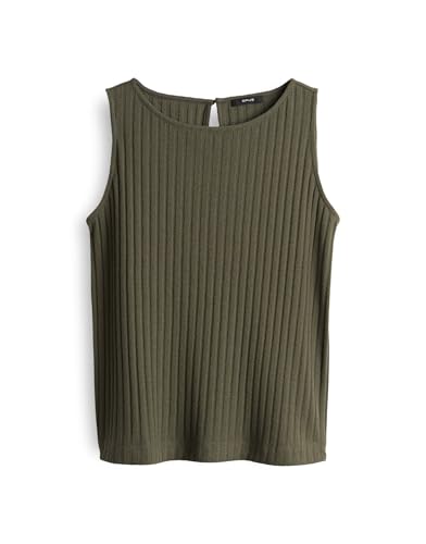 OPUS Damen Top | Jerseytop IPOMA Slit Regular in Rippstruktur Olive Leaf, 38 von OPUS