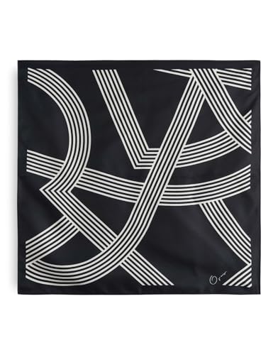 OPUS Damen Tuch | ADILLY Satintuch mit grafischem Print coal blue, 0 von OPUS