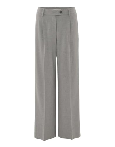 OPUS Damen Wide Leg Pants | Bundfaltenhose MORINA Wide aus weichem Flanell Hazy Fog Melange, 44 OPUS Damen Wide Leg Pants | Bundfaltenhose MORINA Wide aus weichem Flanell Hazy Fog Melange, 44 von OPUS