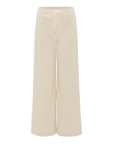 OPUS Damen Jogpants | Cordhose MILENI Track Wide aus weichem Baumwoll Mix Soft Cream, 42 von OPUS