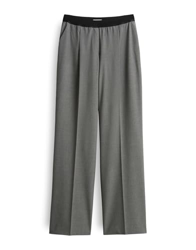 OPUS Damen Wide Leg Pants | MAROU City Wide Leg Bundfaltenhose mit Komfortbund Easy Grey, 42 von OPUS