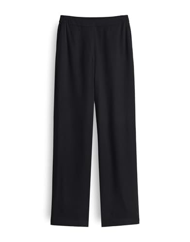 OPUS Damen Wide Leg Pants | Schlupfhose MAROU TRAVEL aus leichtem Viskose Twill Black, 38 von OPUS
