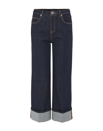 OPUS Damen Wide | Wide Leg Jeans MIPO Mid Rise aus stretchigem Baumwoll Mix Rinsed Blue, 36 L28 von OPUS