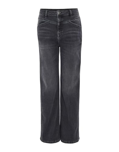 OPUS Damen Wide | Wide Leg Jeans Marli Classy High Rise mit hohem Stretch-Anteil mid Remix Grey, 38 L31 von OPUS