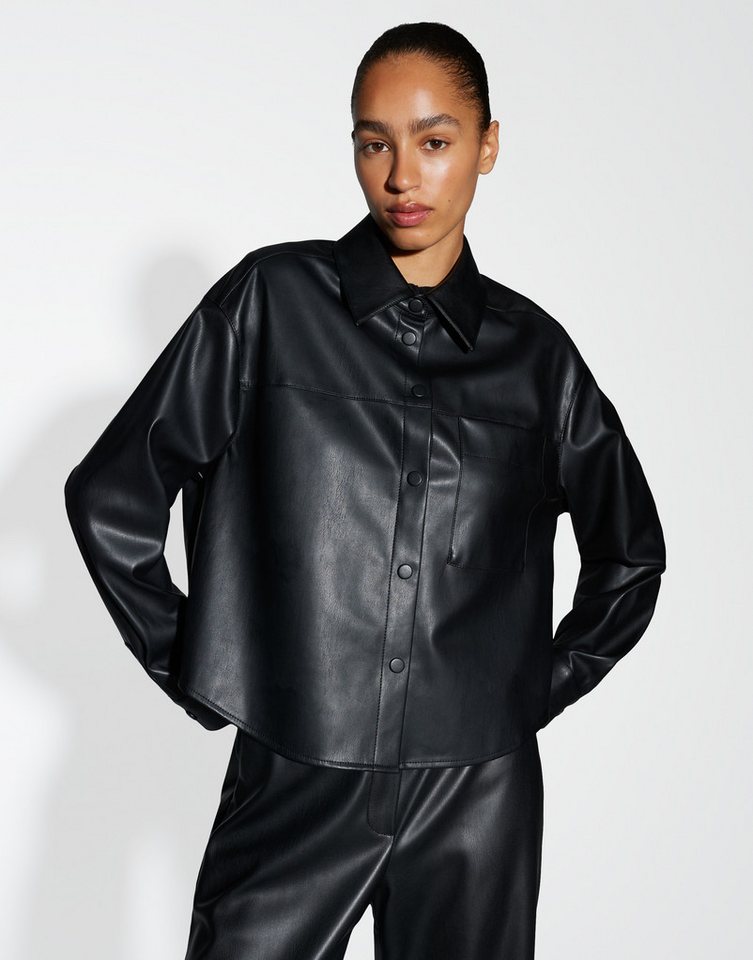 OPUS Hemdbluse FEDGY Regular in Lederoptik von OPUS