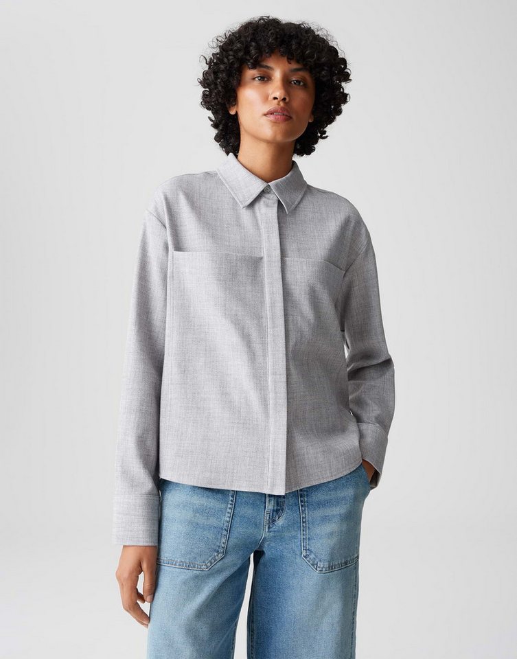 OPUS Hemdbluse FELANGE Boxy in Twillstruktur lockere Passform, natürlicher Griff, pflegeleicht von OPUS