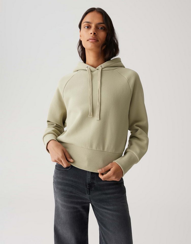 OPUS Hoodie GESIKA aus French Terry Sweatware überschnittene Schulter mit 3/4 Arm, Melangé-Effekt von OPUS