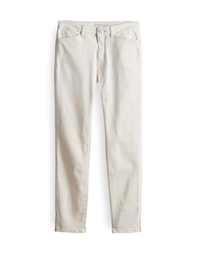 OPUS Damen Skinny | Skinny Jeans ELMA Classy Slit Low Rise mit Stretch-Anteil Milk, 42 L28 von OPUS