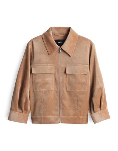 OPUS Damen Jacke | HAMONI Boxy fit Kurzjacke aus Feincord golden Oak, 42 von OPUS