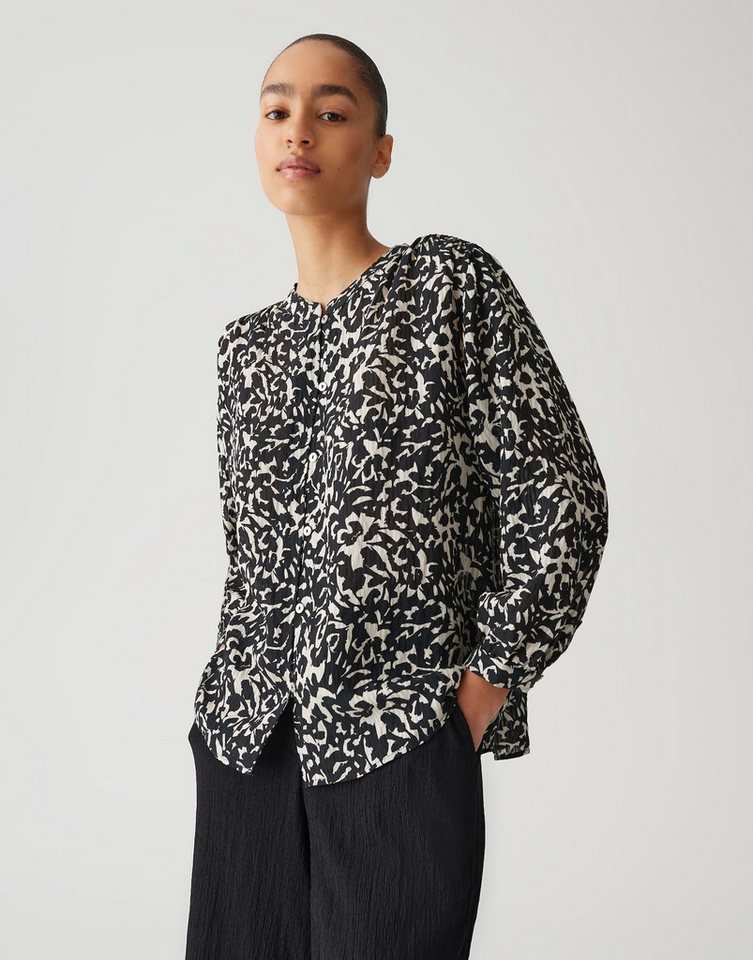 OPUS Kurzarmbluse FAMELIA Regular mit feiner Jacquard Struktur von OPUS