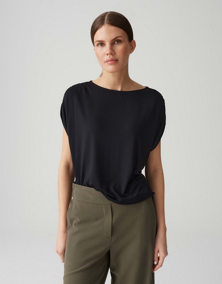 OPUS Kurzarmshirt SANUELA mit Raffung an der Schulter von OPUS
