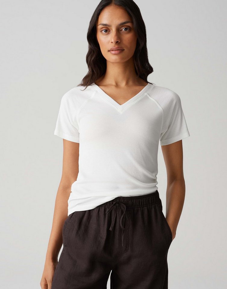 OPUS Kurzarmshirt SAVELLA Slim mit feiner Rippstruktur von OPUS