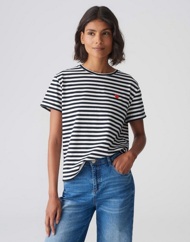 OPUS Kurzarmshirt T-Shirt SERZ STRIPE Regular aus Organic Cotton von OPUS