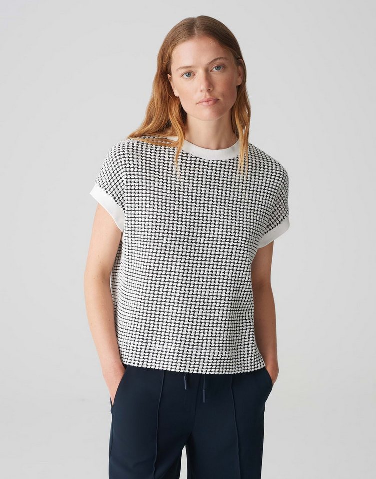 OPUS Kurzarmshirt Shirt GUTON Boxy Fit in Strickoptik von OPUS