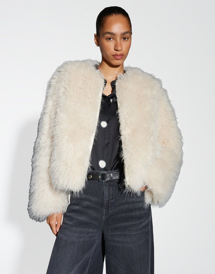 OPUS Kurzjacke HETI Regular voluminöse Kurzjacke in Felloptik von OPUS