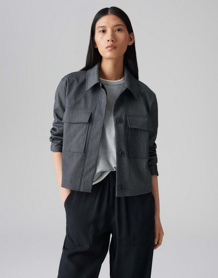 OPUS Kurzjacke HYDENA mit Nadelstreifen Kellerfalte im Rücken, Pattentaschen, klassische Manschetten von OPUS