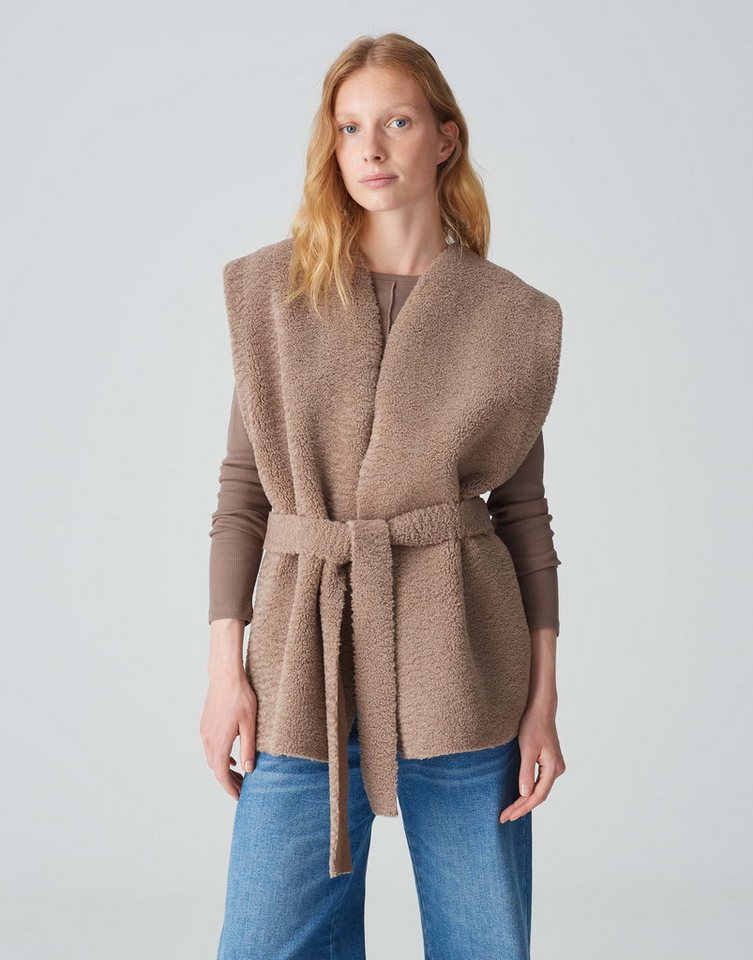 OPUS Kurzweste Weste Asofta cape Loose aus flauschigem Teddyfell von OPUS