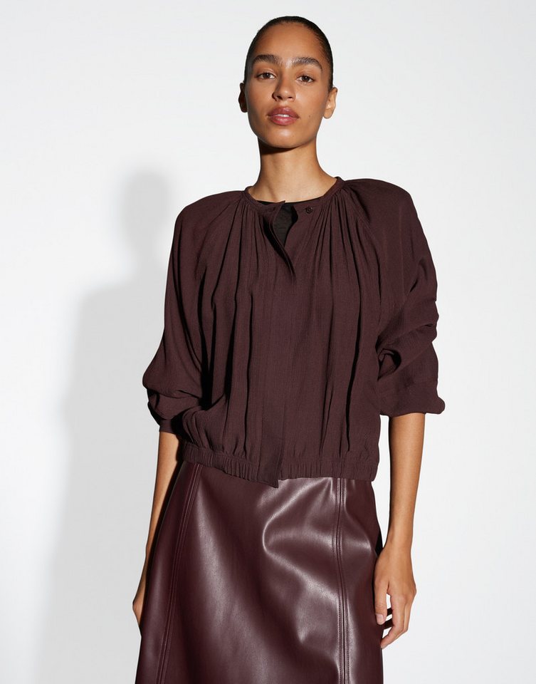 OPUS Langarmbluse FALUNA Wide mit feiner Kreppstruktur von OPUS