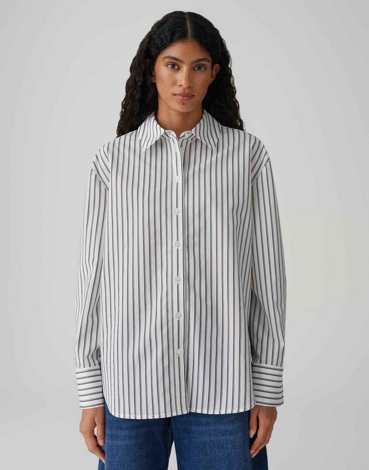 OPUS Langarmbluse FAPO aus nachhaltigem Tencel™ Mix Weite Passform, gerader Schnitt, Hemdblusenkragen von OPUS