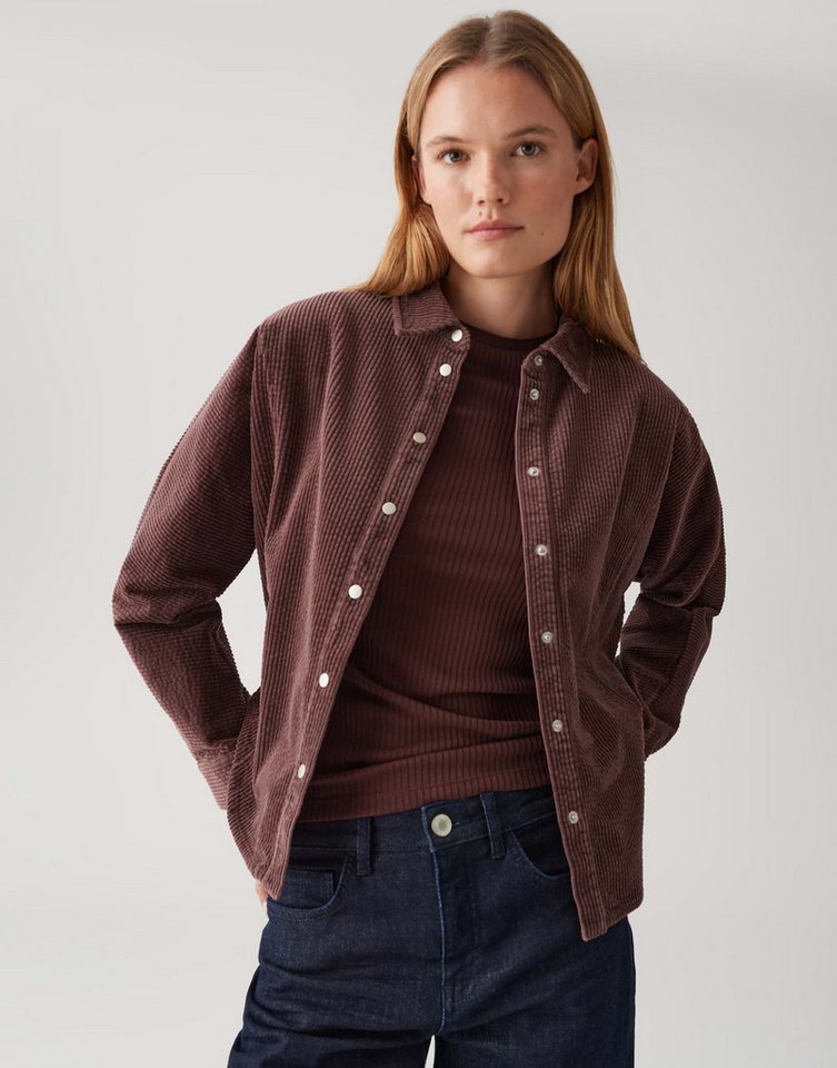 OPUS Langarmbluse FRENKI aus Cord FRENKI Regular Overshirt aus Cord überschnittene Schulter mit Langarm, aufgesetzte Brusttasche von OPUS