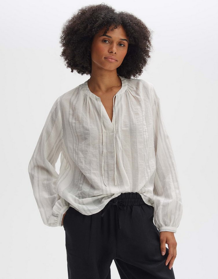 OPUS Langarmbluse Tunikabluse FENIKA Loose aus BCI Cotton Mix von OPUS