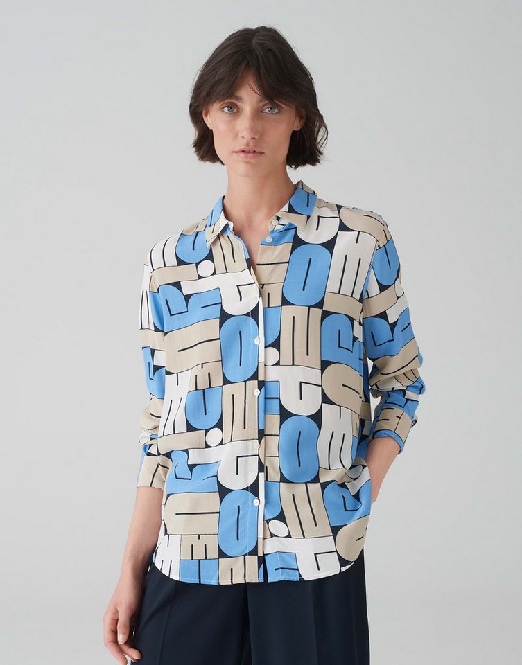 OPUS Langarmbluse Printbluse FUMIRA Regular aus reiner Viskose von OPUS