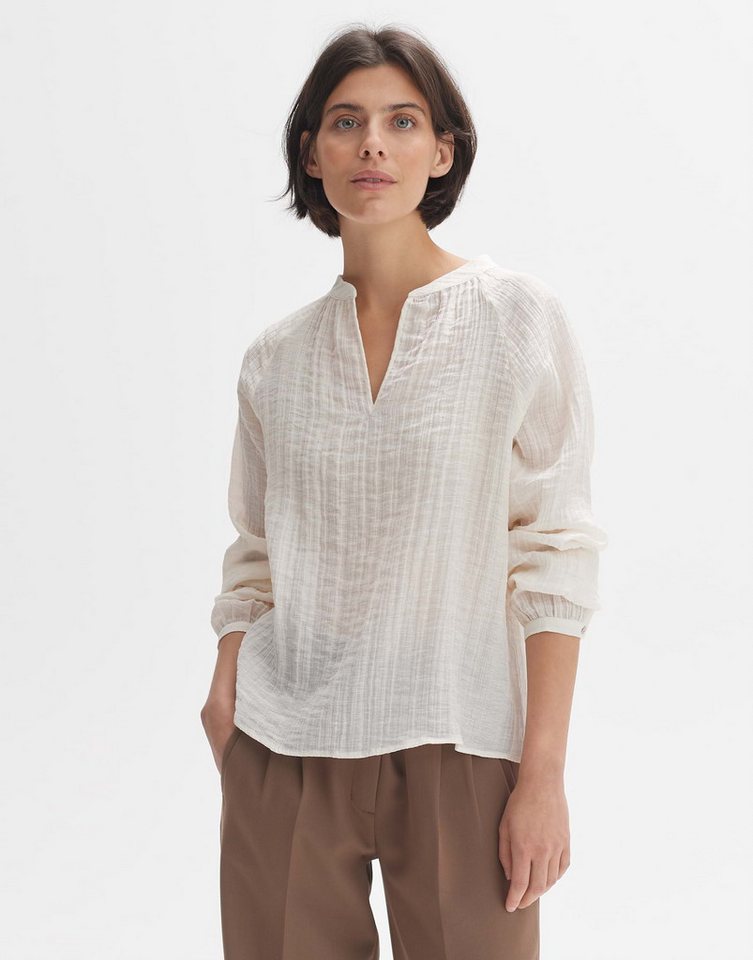 OPUS Langarmbluse Tunikabluse FERLINA Loose aus Viskose Leinen Mix von OPUS