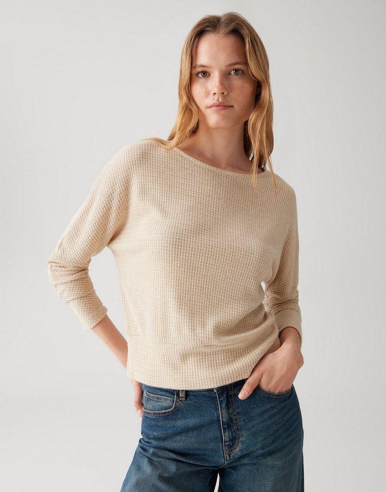 OPUS Langarmshirt SELLU Regular überschnittener Langarm, schmal zulaufend, U-Boot-Ausschnitt von OPUS