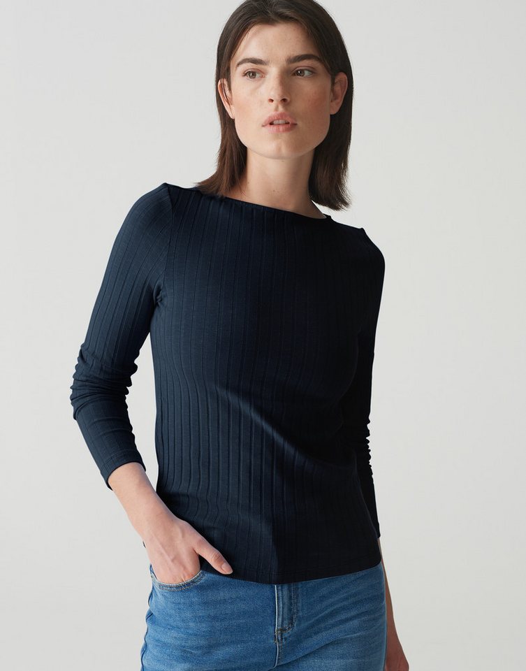 OPUS Langarmshirt SOVKE Slim aus Baumwoll Mix von OPUS