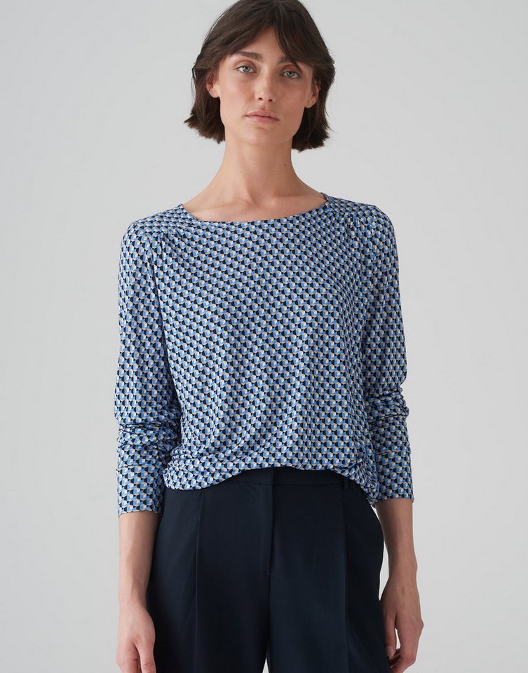 OPUS Langarmshirt Shirt SUTHA ABSTRACT Regular aus ECOVERO™ Viskose von OPUS