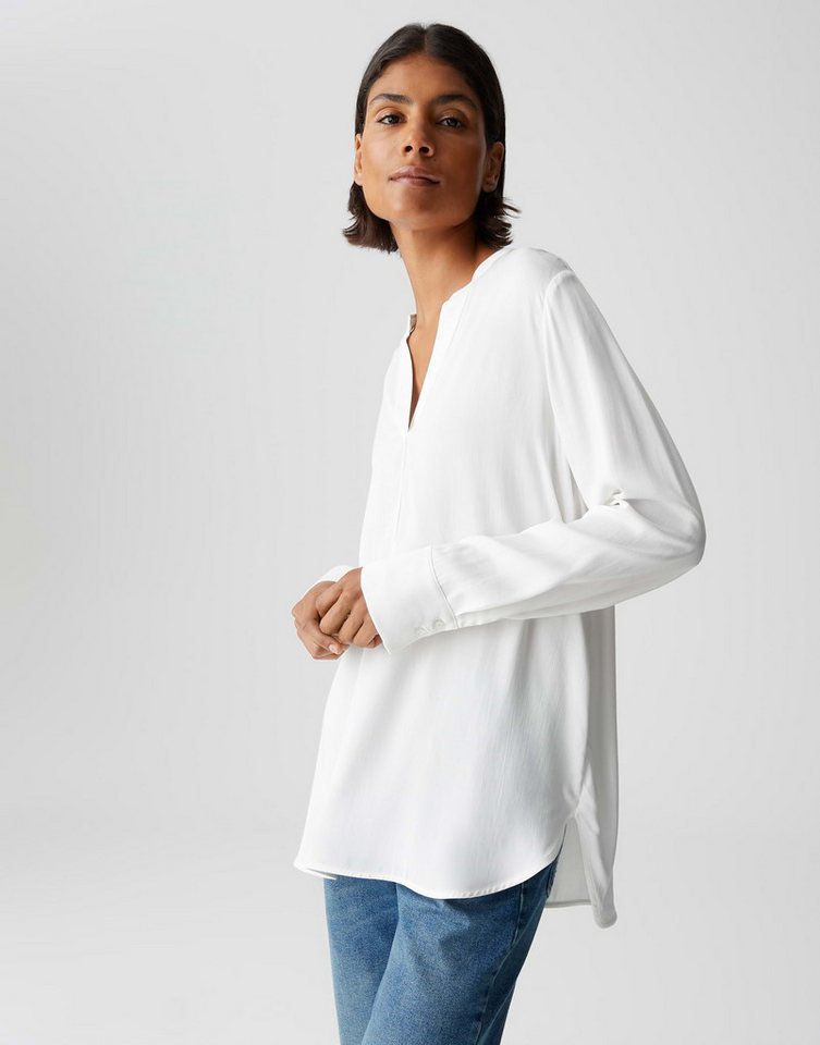 OPUS Longbluse FARGI aus fließender Viskose weite Passform, kleine Falten unter der Passe, abgerundeter Saum von OPUS