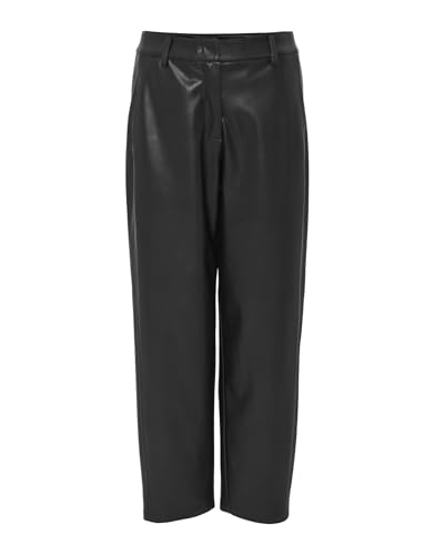 OPUS Damen City Pants | Tapered Pants MARUTO Relaxed in Lederoptik Black, 38 von OPUS