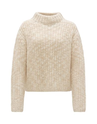 OPUS Damen Pullover | Strickpullover PERKE Loose in Mélange Optik Macadamia, 38 von OPUS