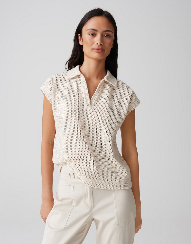 OPUS Poloshirt SOMONA Regular in Crochet Optik von OPUS