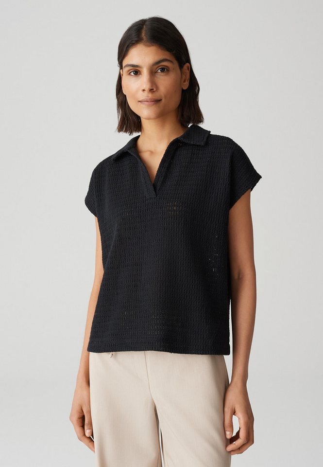 OPUS Poloshirt SOMONA Regular in Crochet Optik von OPUS