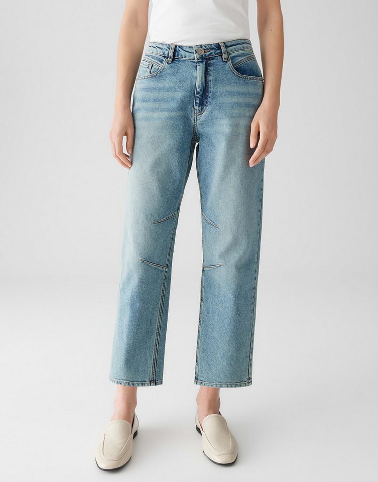 OPUS Relax-fit-Jeans LISSIE CITY aus Dry Indigo® Mid Rise Tapered Fit, Cropped, leichte Used-Effekte von OPUS