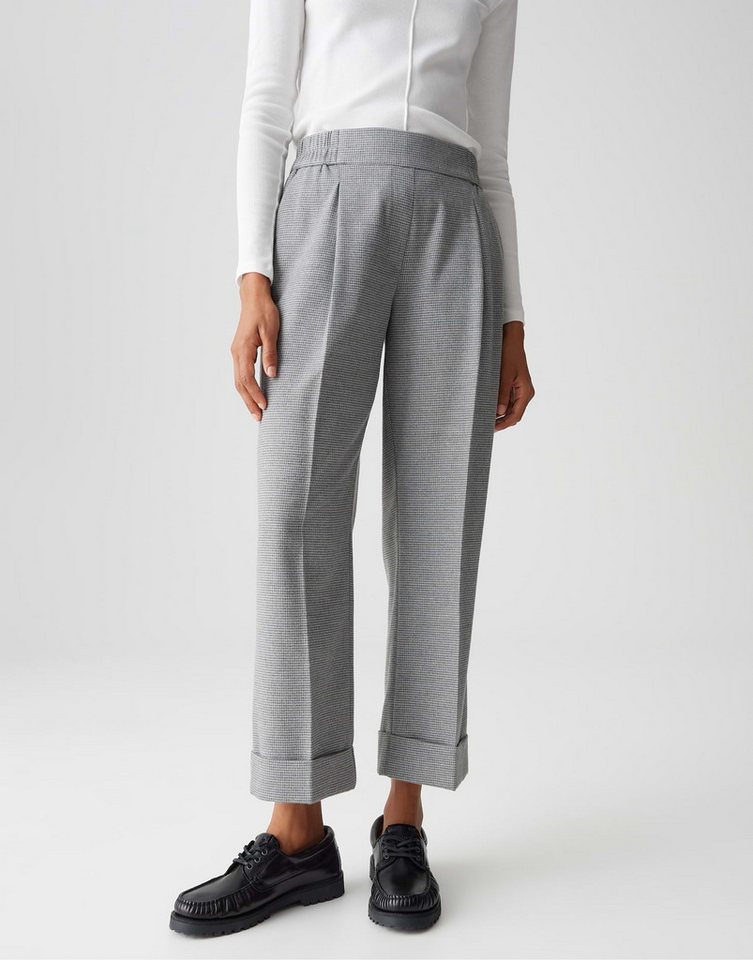 OPUS Schlupfhose MAIKITO mit feinem Pepitamuster gerader Beinverlauf, weicher Griff, gebürstete Oberfläche von OPUS