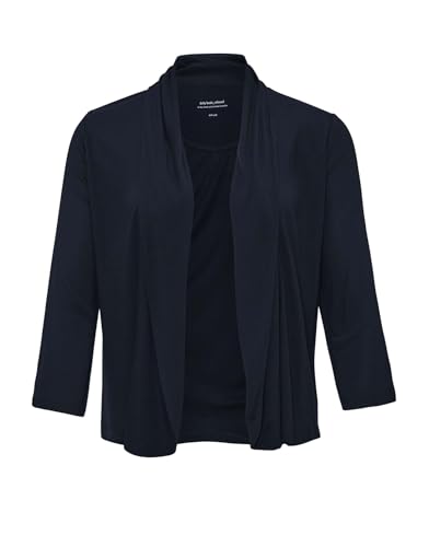 OPUS Damen Langarmshirt | Shirtjacke Sandrine Soft Regular aus ECOVERO™ Viskose Coal Blue, 38 von OPUS
