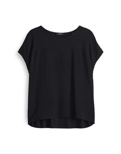 OPUS Damen Kurzarmshirt | Jerseyshirt SESONNE Regular im Materialmix Black, 36 von OPUS