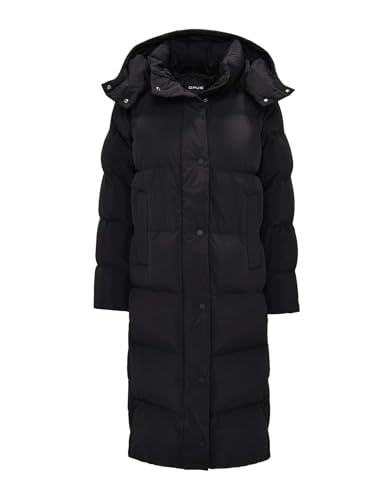 OPUS Damen Mantel | Langer Steppmantel HALLINE Regular mit recycelter Fake-Daunen-Füllung Black, 40 von OPUS