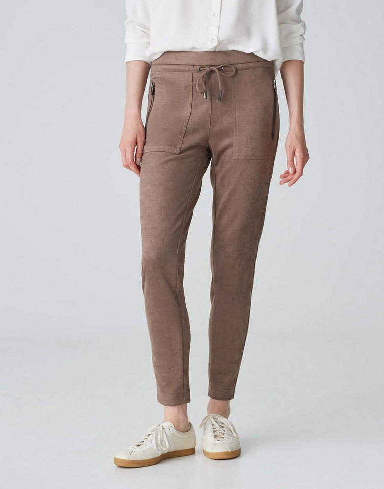 OPUS Stoffhose Jogpants ELVINA CARGO Slim in Veloursleder-Optik von OPUS