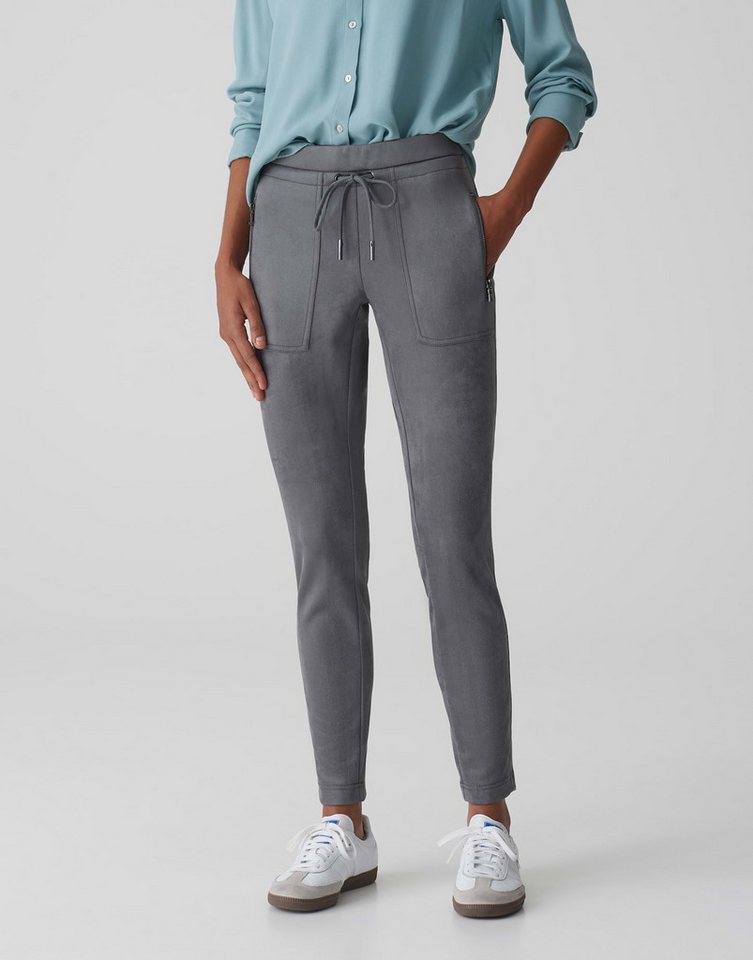 OPUS Stoffhose Jogpants ELVINA CARGO Slim in Veloursleder-Optik von OPUS