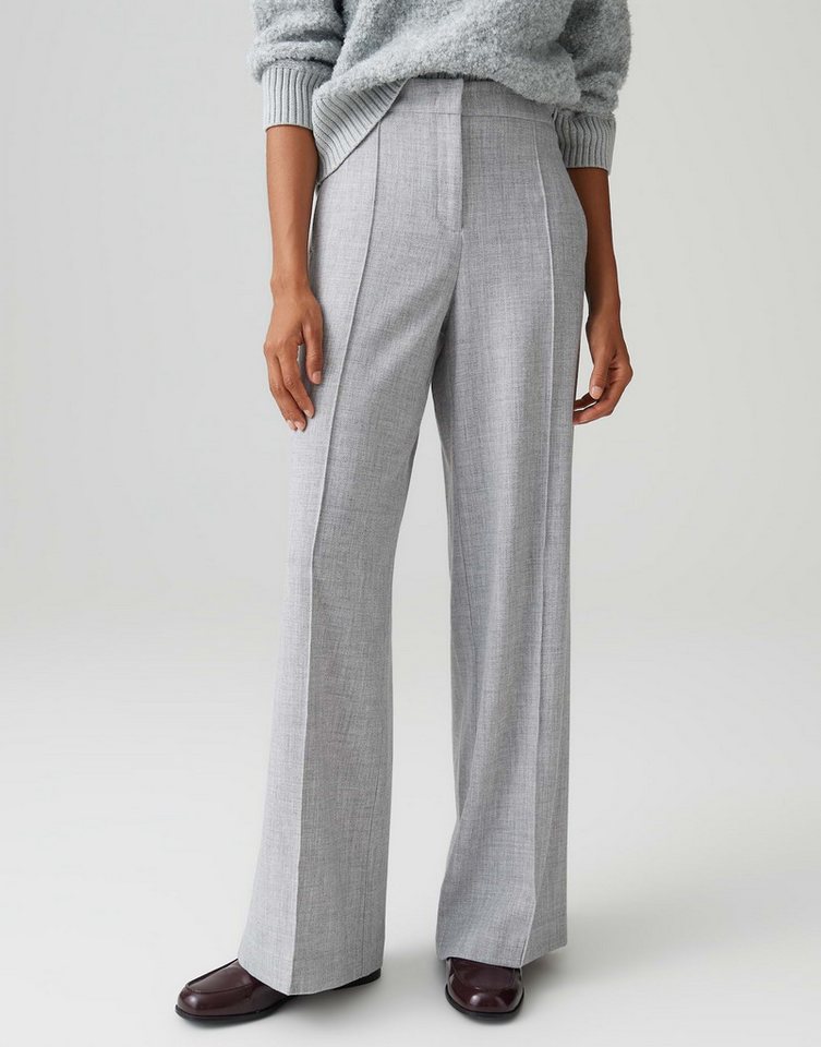 OPUS Stoffhose MAIGA COZY Wide Leg in Mélange Optik weiter, gerader Beinverlauf, natürlicher Griff, fließender Fall von OPUS